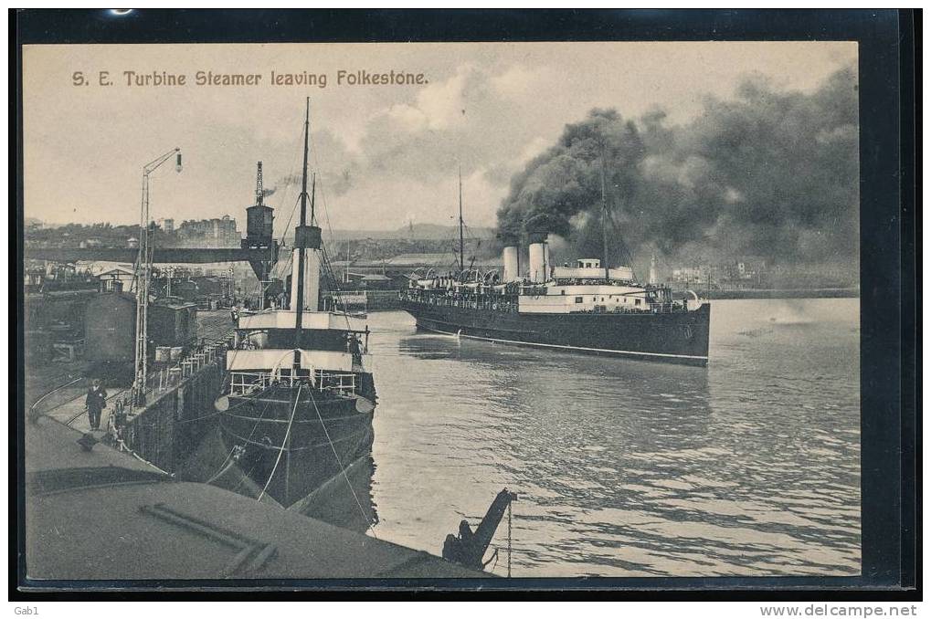 S. E . Turbine Steamer Leaving --- Folkestone - Folkestone