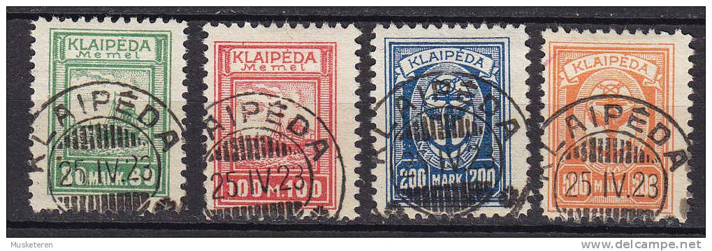 Germany Abroad Klaipeda Memel 1923 Mi. 153-55, 158 Hafenjubiläums-Ausgabe Deluxe Cancels !! - Memelgebiet 1923