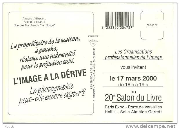 Salon Du Livre 2000 - CP Colmar - Image à La Dérive - (carte Très Légèrement Froissée En Haut - Voir Scan) - Borse E Saloni Del Collezionismo