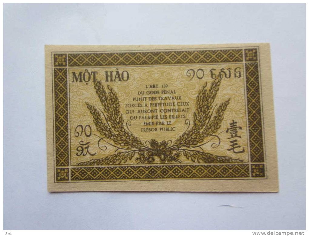 BILLET 10 CENTS -MÔT  HÂO- GOUVERNEMENT GENERAL INDOCHINE -50 X 76 Mm - - Indochine