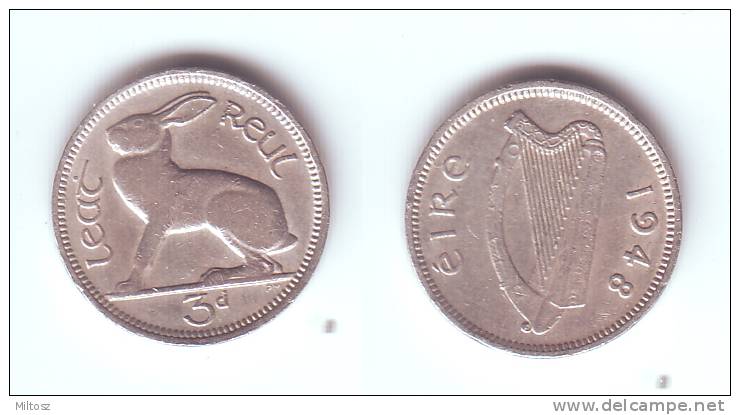 Ireland 3 Pence 1948 - Irlande
