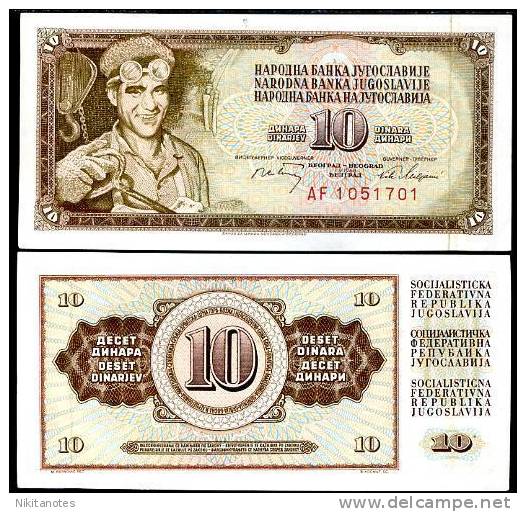 YUGOSLAVIA 10 DINARA 1968 P 82 UNC - Yougoslavie