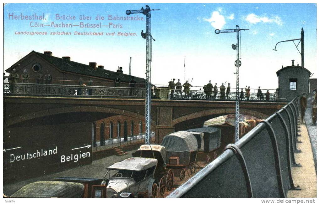 HERBESTHAL BELGIUM BRUCKE UBER DIE BAHNSTRECKE 1916 - Lontzen