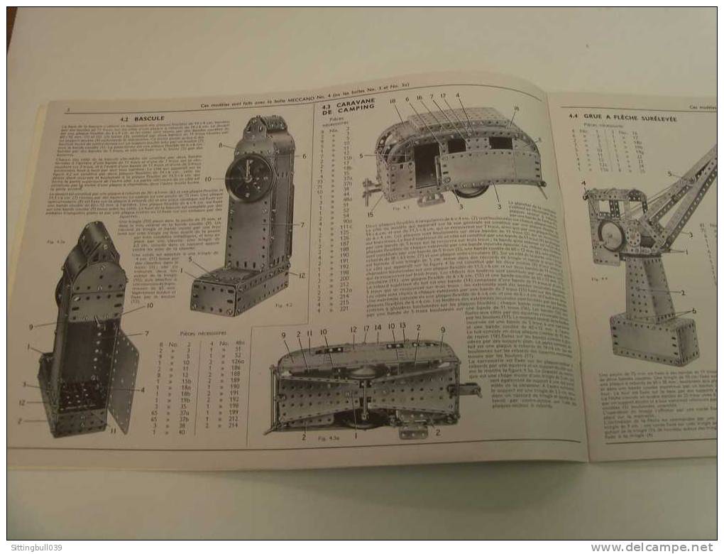 MECCANO. MANUEL D´ INSTRUCTIONS 3 A. 1956. Catalogue De 26 Pages De Modèles à Construire. - Meccano