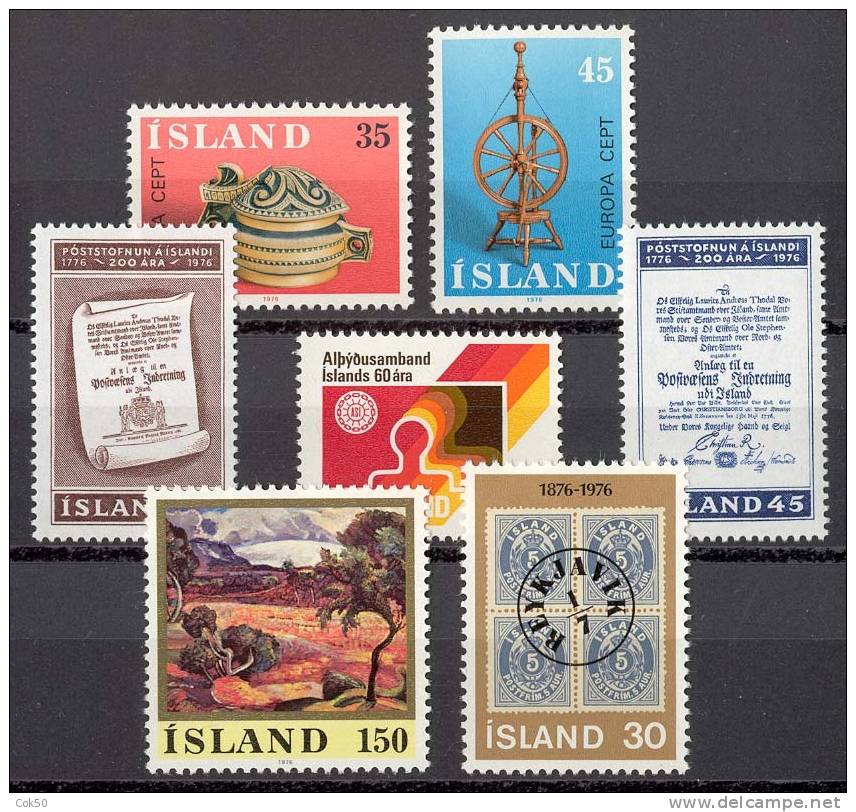 ICELAND - Full Year 1976 (Michel # 513-19) - Perfect MNH Quality - Full Years