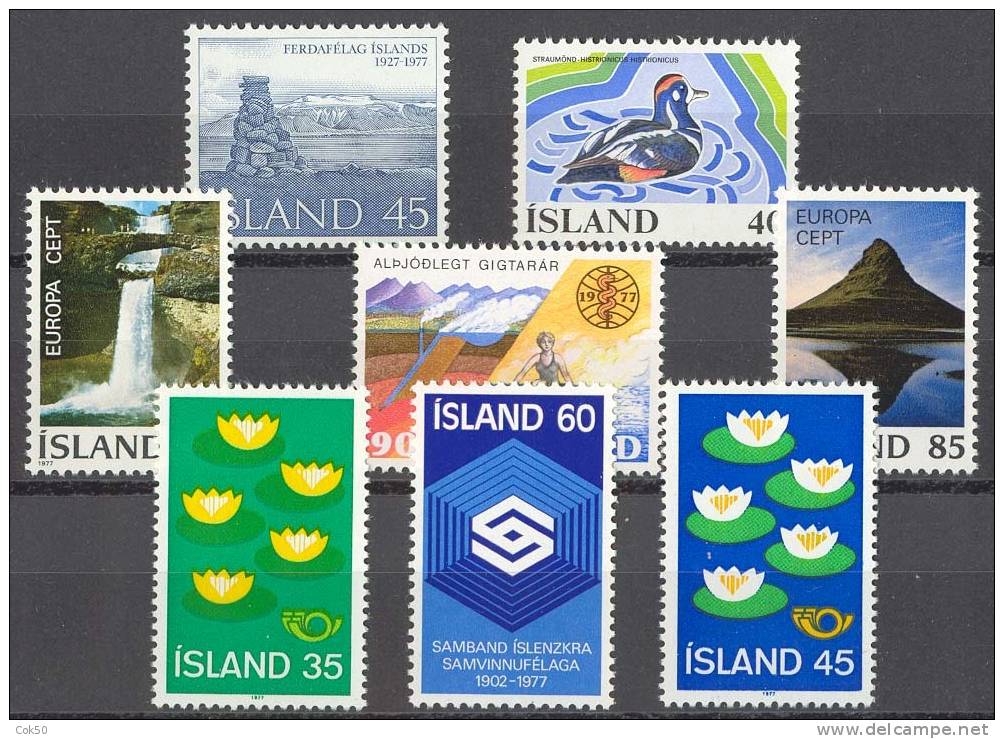 ICELAND - Full Year 1977 (Michel # 520-27) - Perfect MNH Quality - Full Years