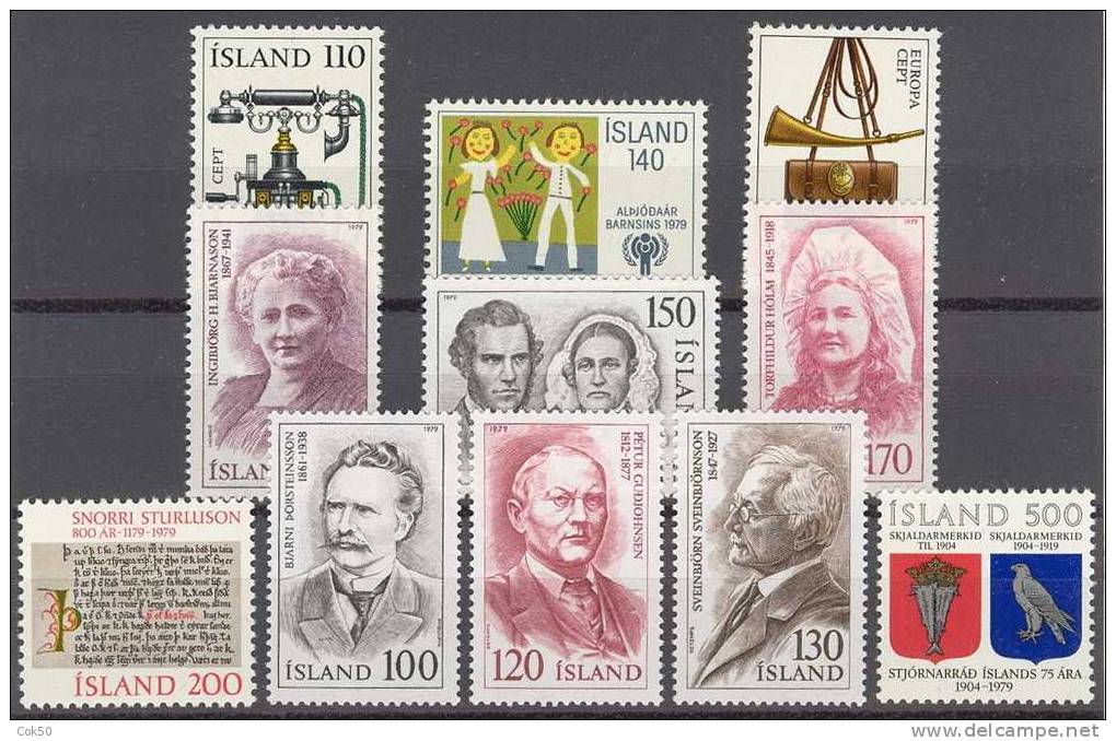 ICELAND - Full Year 1979 (Michel # 539-49) - Perfect MNH Quality - Volledig Jaar