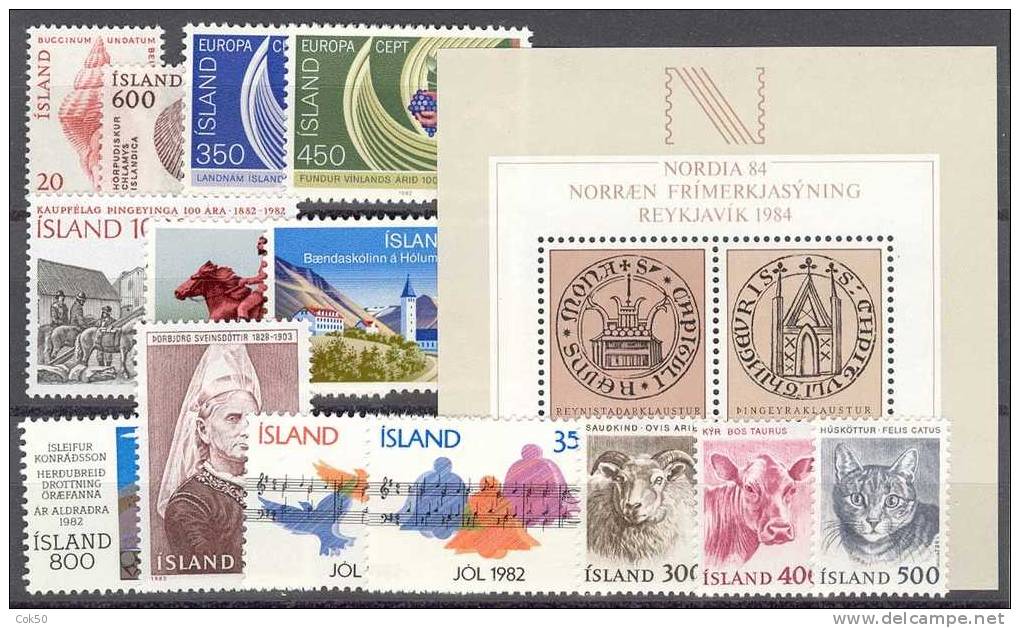 ICELAND - Full Year 1982 (Michel # 576-91) - Perfect MNH Quality - Années Complètes