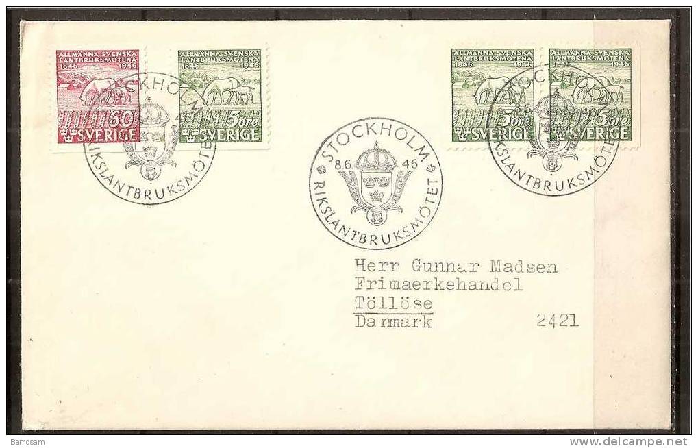 Sweden1946: Michel321-22 On FDC - FDC