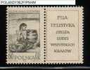 POLAND 1962 FEDERATION OF INTERNATIONAL PHILATELY WITH LABEL RIGHT NHM Art Paintings Malczewski Girl By A Well - Neufs