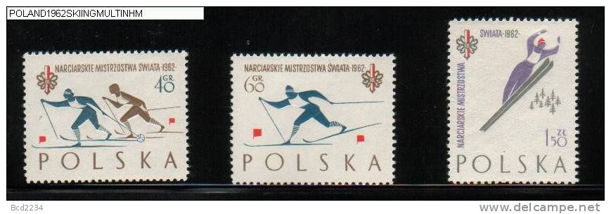 POLAND 1962 SKIING WORLD CHAMPIONSHIPS SET OF 6 & MS GREY & MULTICOLOURED NHM Winter Sports - Neufs