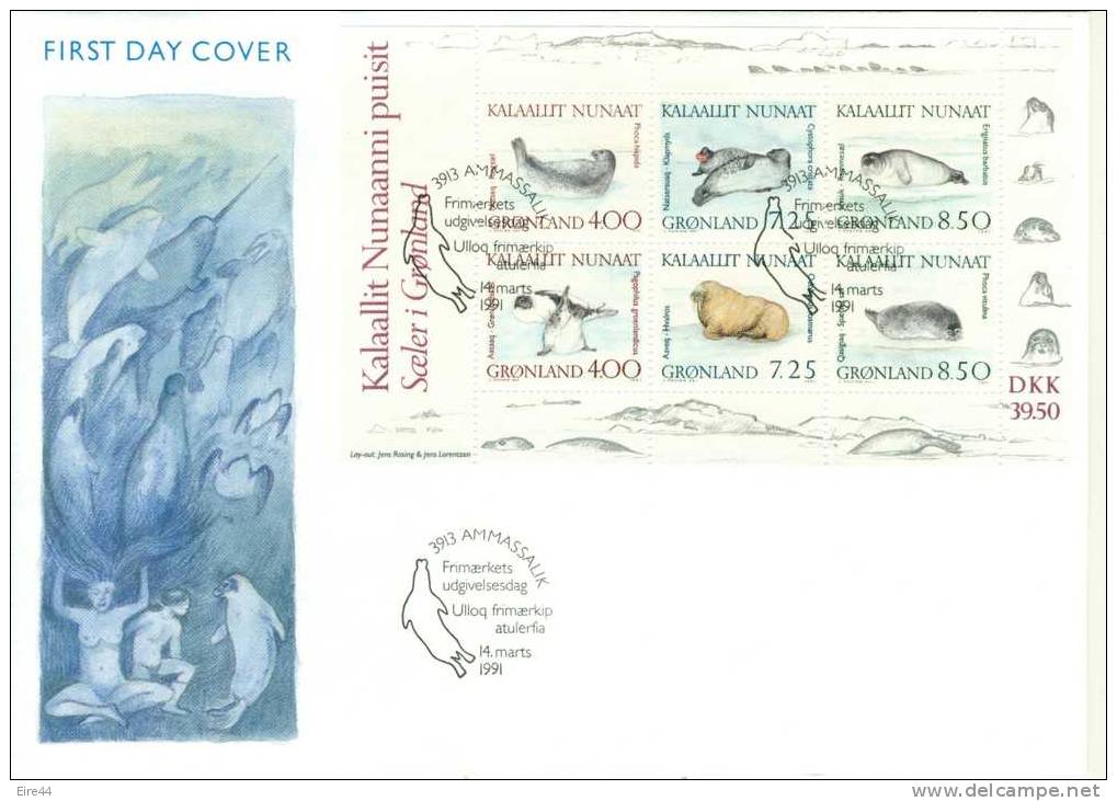Greenland 1991 3 FDC  Large Format  Seals And Tourism - FDC