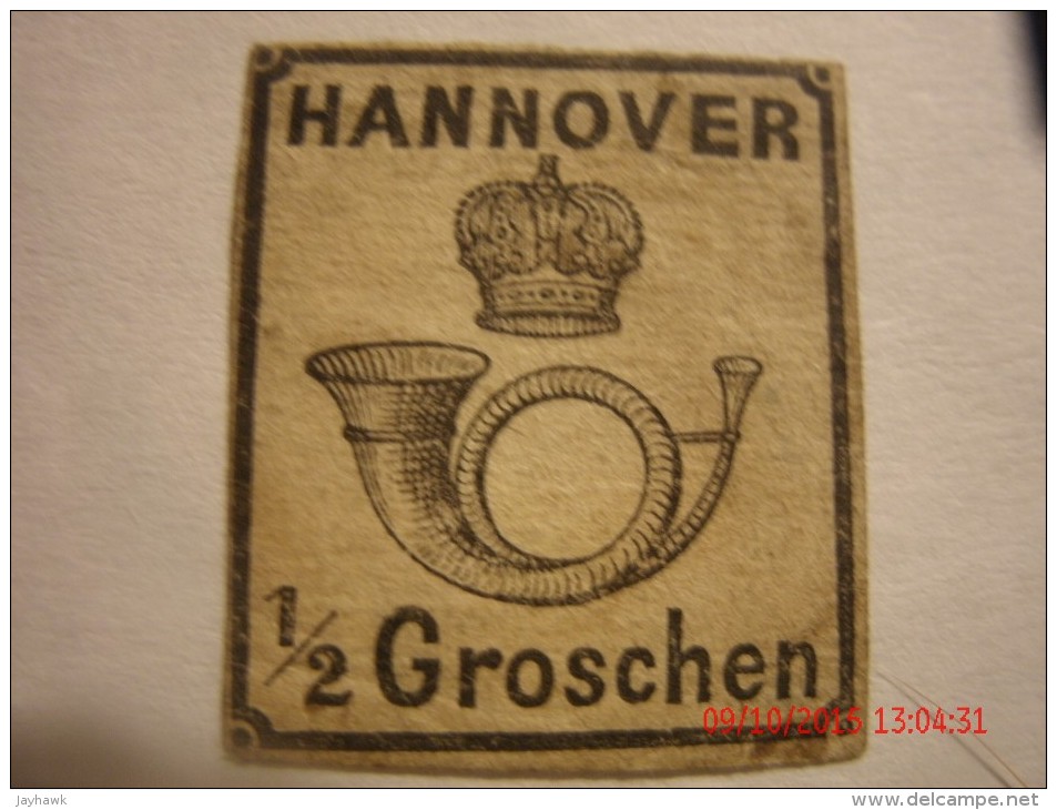 HANOVER, 1860,  MICHEL 17 OR SCOTT 18,   1 / 2 G BLACK,  UNUSED NG - Hannover