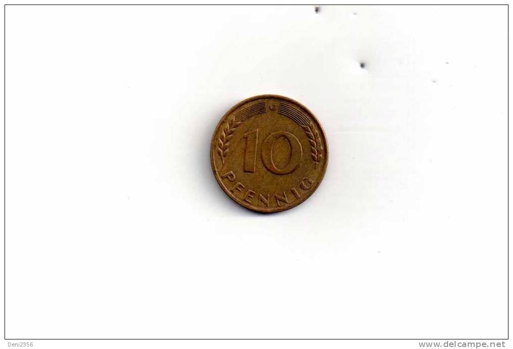 Pièce De 10 Pfennig 1950 G - 10 Pfennig