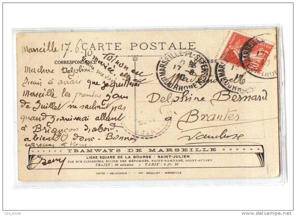 13 MARSEILLE Les Caillols, Vue Générale, Pub Tramway De Marseille, Colorisée, Ed Moullot, 1910 - Les Caillols, La Valentine