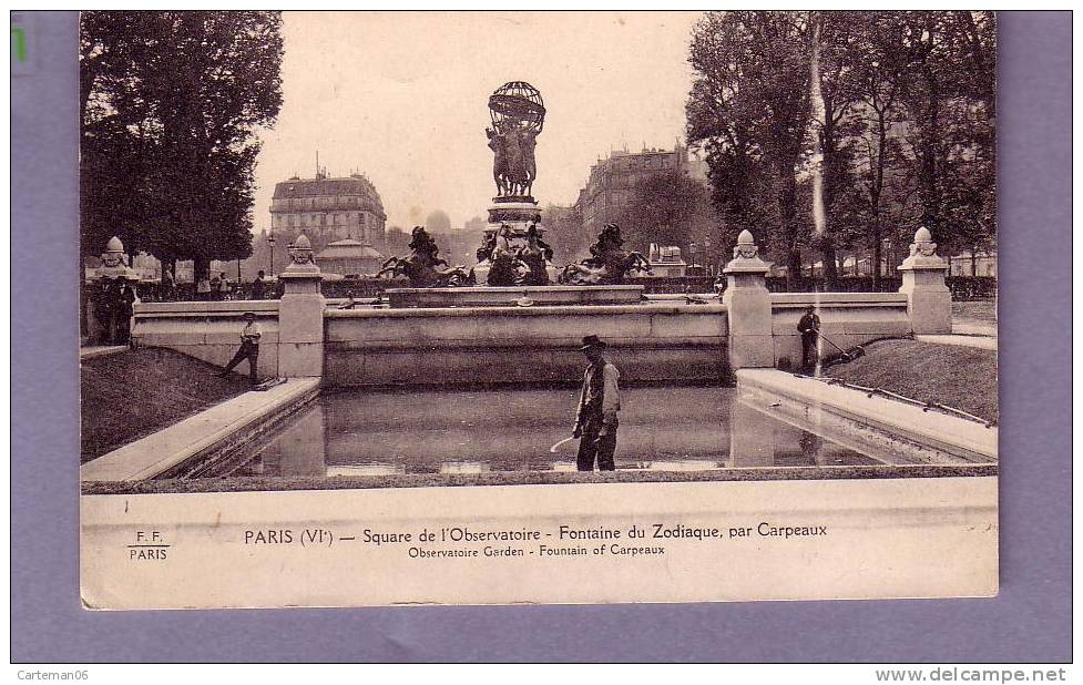 75 - Paris 14 ème - Square De L'obesevatoire - Fontaine Du Zodiaque Par Carpeaux  - Editeur: F.F - Distretto: 14