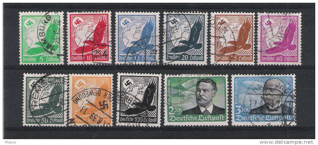 01343 Aereos Yvert 43 - 53 O Cat. Eur. 105,- - Airmail & Zeppelin