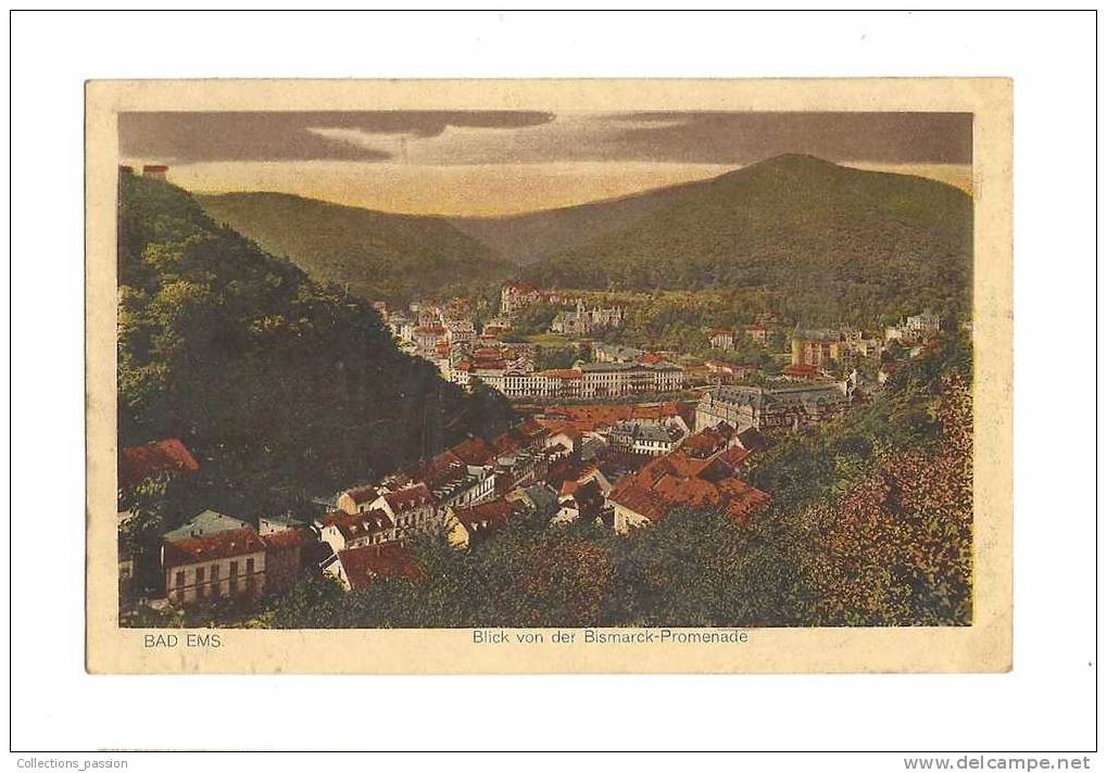 Cp, Allemangne, Bad Ems, Blick Von Der Bismarck-Promenade - Bad Ems