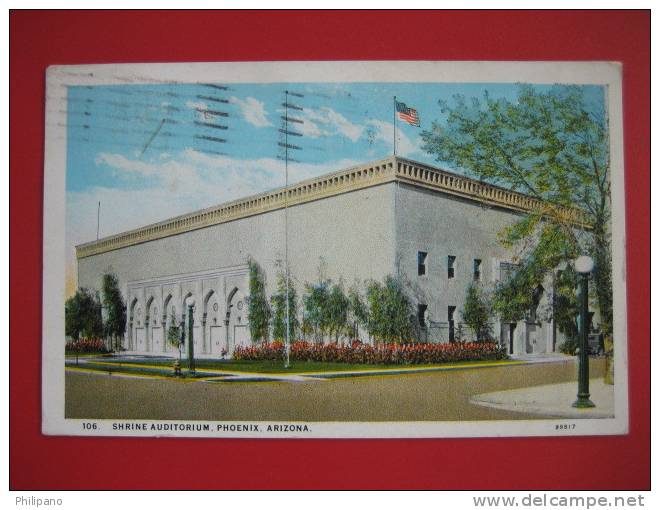 Phoenix Az  Shrine Auditorium   1927 Cancel      ---===---- Ref 173 - Phoenix