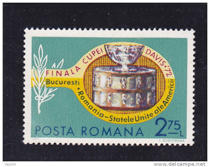 Romania DAVIS CUP World 1972 Romania-USA,** Mint Stamp MNH. - Tenis