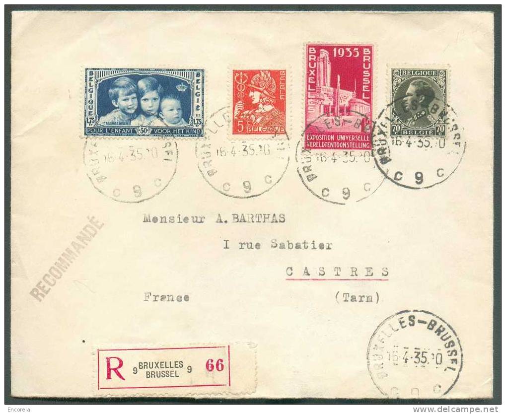 Affr. Composé De 4 émissions Dt Léopold III Col Ouvert, Enfants Royaux  Et Exposition De Bruxelles + 5 Centimes Mercure - 1932 Cérès Et Mercure