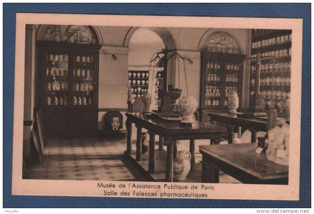 75005 - CP MUSEE DE L´ASSISTANCE PUBLIQUE DE PARIS - SALLE DES FAÏENCES PHARMACEUTIQUES - A. BREGER FRERES IMP. CACHAN - Santé, Hôpitaux