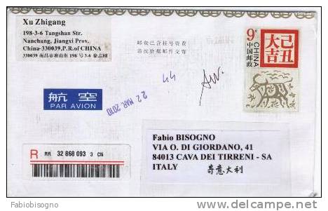 2000 CINA - Stamps On Registered Air Mail Cover - Storia Postale