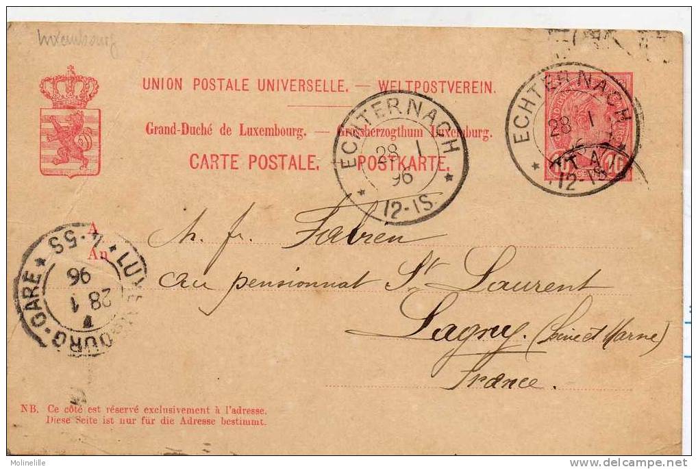 LOT 297 - LUXEMBOURG : ENTIER ADOLPHE 1er - Ganzsachen