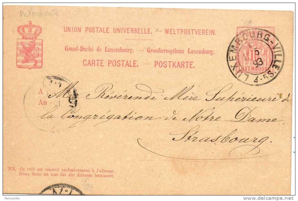 LOT 298 - LUXEMBOURG : ENTIER ARMOIRIES - Stamped Stationery