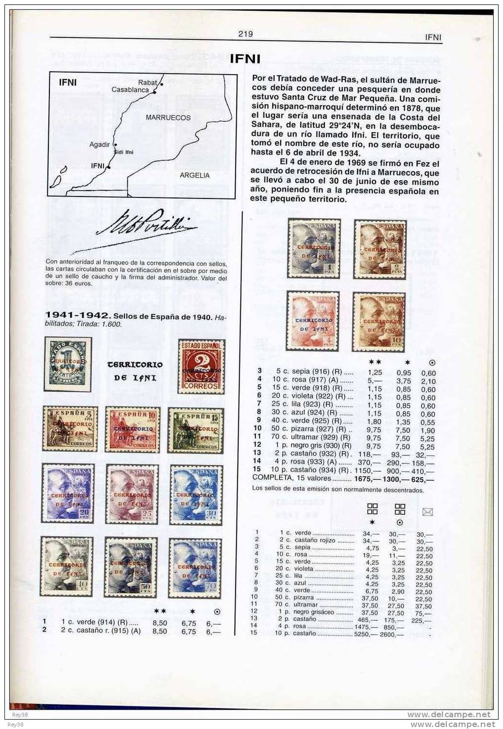 CATALOGO ESPECIALIZADO COLONIAS (MARRUECOS, GUINEA, TANGER, IFNI, SAHARA, CUBA...) - Espagne