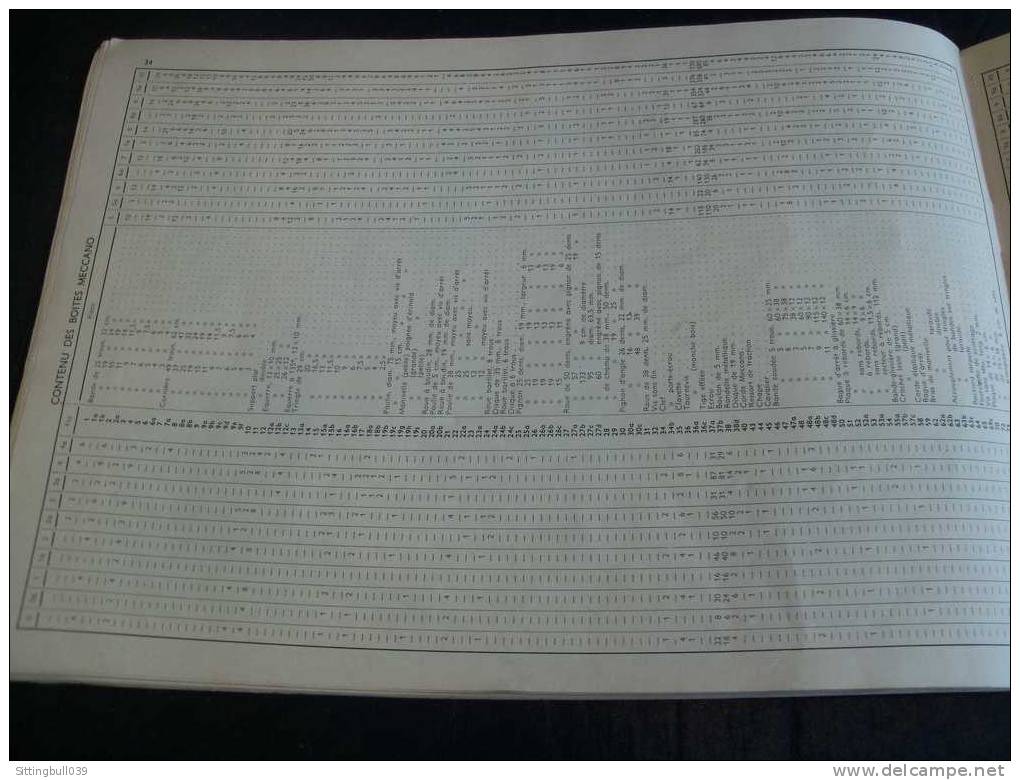 MECCANO. MANUEL D´ INSTRUCTIONS 3. 1954. Catalogue de 38 pages de modèles à construire.