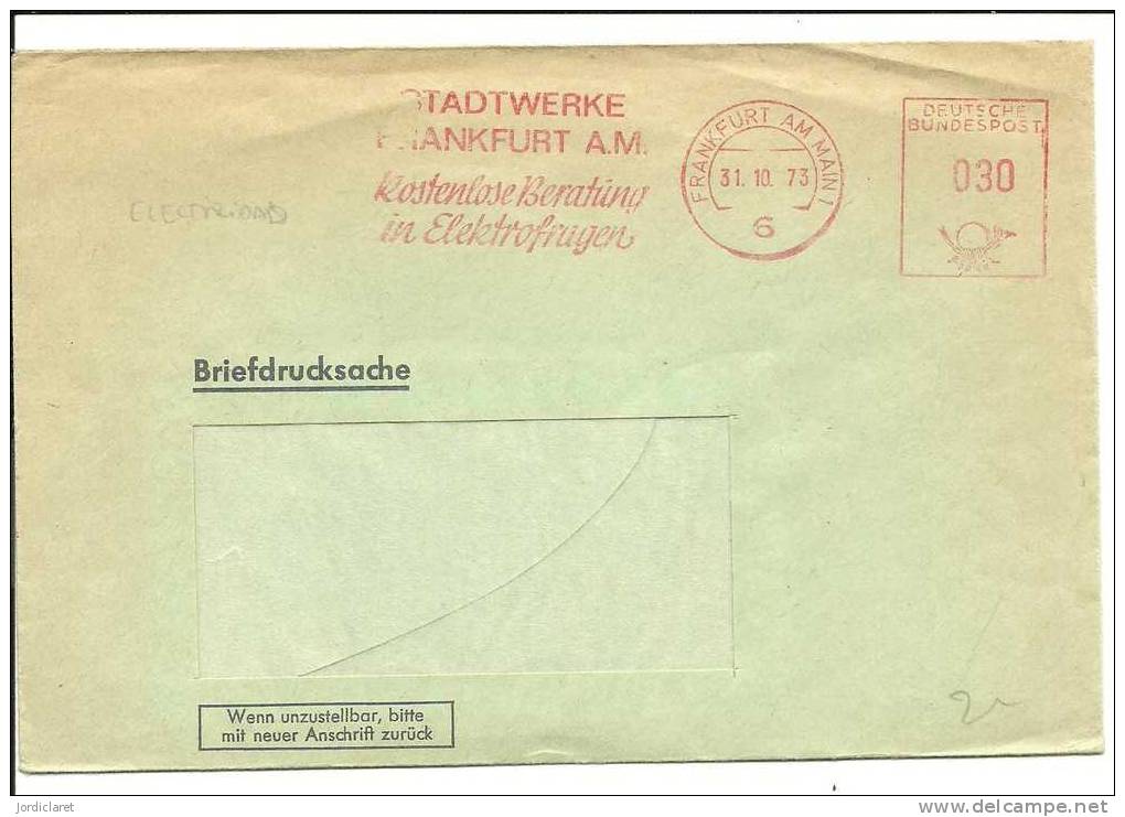 CARTA FRANQUEO MECANICO 1973 - Electricidad