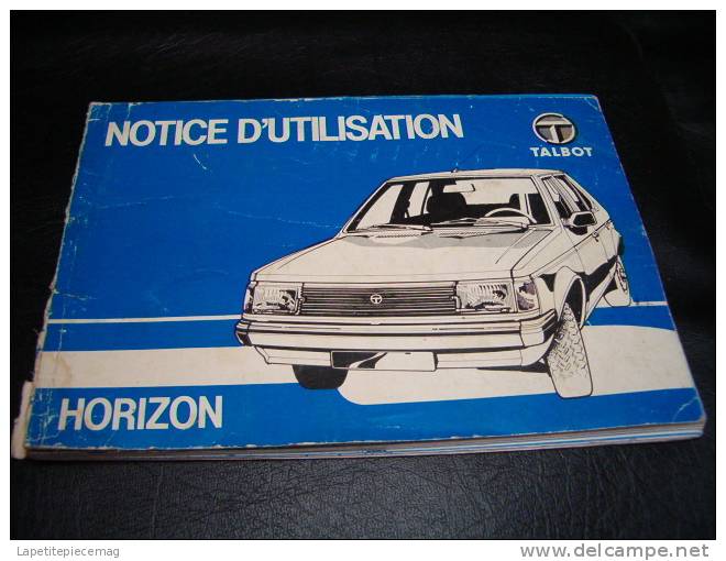 (AR1) Notice D'utilisation TALBOT HORIZON D'origine - Auto