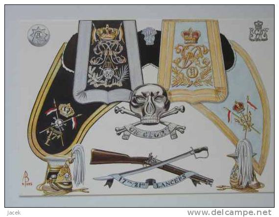 Sabretache, Badge , Lance Cap , Etc. 17/21 St Lancers Cavalry  Painted A Baker - Régiments