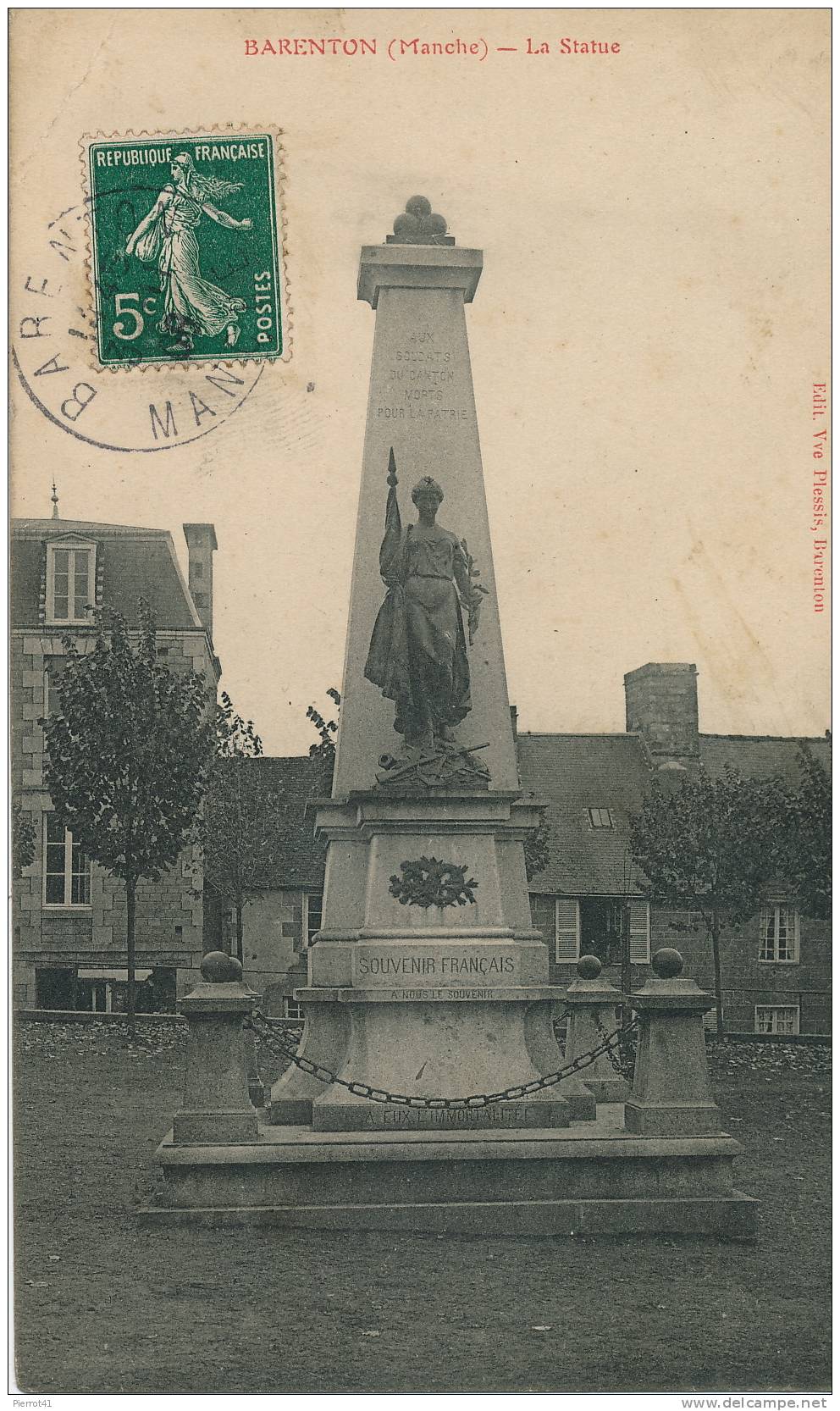 BARENTON - La Statue - Monument Aux Morts - Barenton