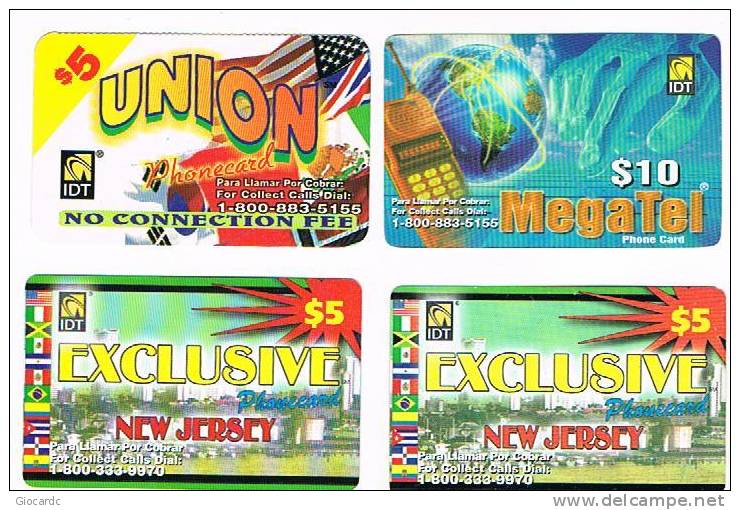 STATI UNITI (USA) - (REMOTE)  IDT -  LOT OF 4 PHONECARDS -  USED   -  RIF. 1175 - Other & Unclassified