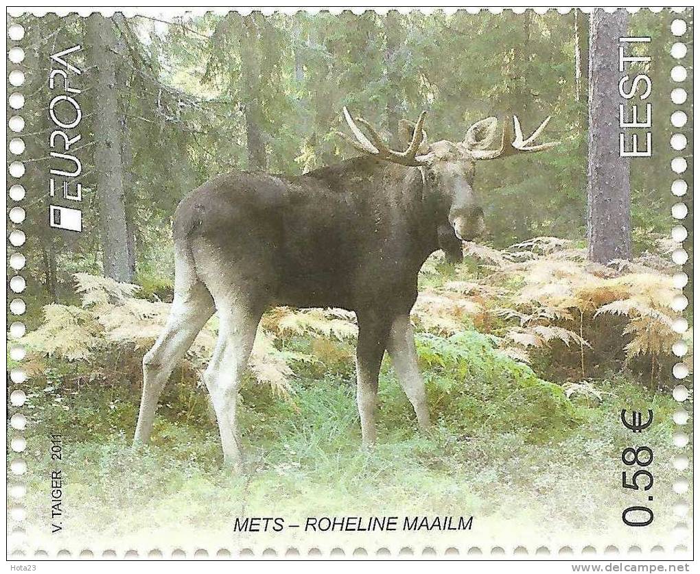 Estonia 2011 Europa CEPT Forest Wood ANIMAL Elk MNH - 2011