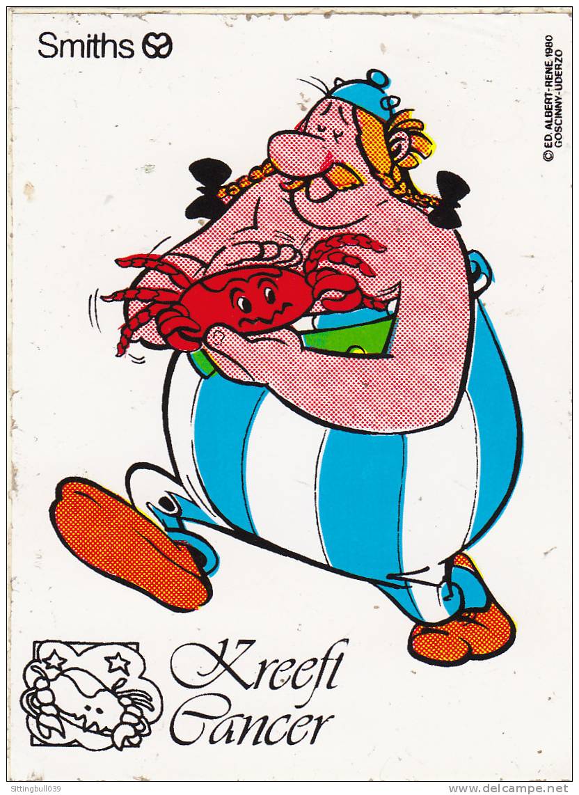 ASTERIX Et Les Signes Du Zodiaque. Rare Autocollant PUB SMITHS. Obélix Et Le Signe Du Cancer.1980 Ed. A. R. / G - UDERZO - Stickers