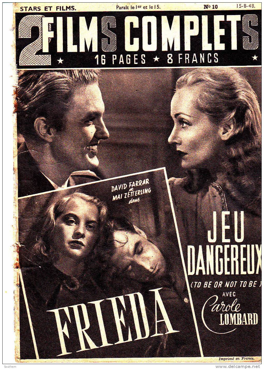 Stars Et Films 2 Films Complets N° 10 -15/08/1948 - " Frieda " - " Jeu Dangereux " - Cinéma/Télévision