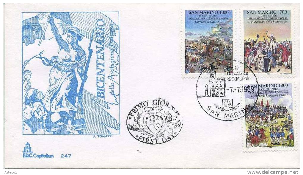 SAN MARINO - FDC ROMA 1989 - RIVOLUZIONE FRANCESE - FDC