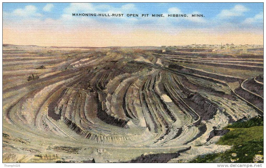 HIBBING - MINNESOTA - Mahoning-Hull-Rust Open Pit Mine - TBE, CPA Petit Format Neuve, 2 Scans - Andere & Zonder Classificatie