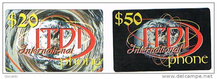 STATI UNITI (USA) - (REMOTE)  ITDI   -  LOT OF 2 PHONECARDS   -  USED  -  RIF. 1181 - Autres & Non Classés