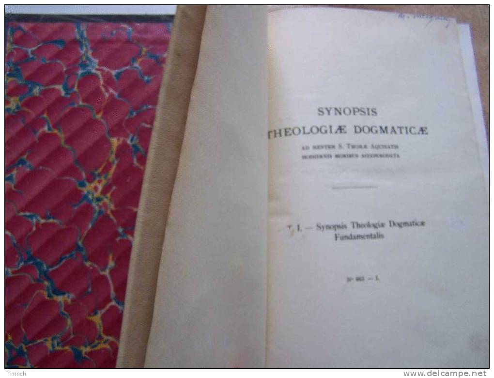 N°663 1. LATIN TANQUEREY -1927 - SYNOPSIS THEOLOGIAE DOGMATICAE FUNDAMENTALIS- - Cultura