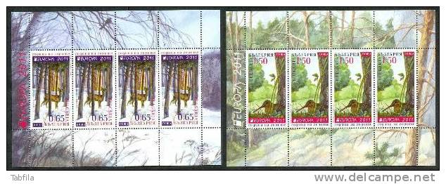 BULGARIA \ BULGARIE - 2011 - Europe / Europa-CEPT - Année De Forêts - Com. Serie +  - Bl + 2 Bl Souv. + 2 PF + Carnet ** - 2011