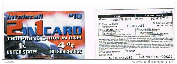 STATI UNITI (USA) - (REMOTE)   RADIANT  - 2 IN 1 CARD $ 10  - USED -  RIF. 1198 - Sonstige & Ohne Zuordnung