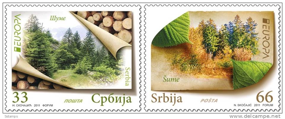 2011SRB  EUROPA CEPT FORESTS  SERBIEN SERBIA SRBIJA NEVER HINGED - Groenten