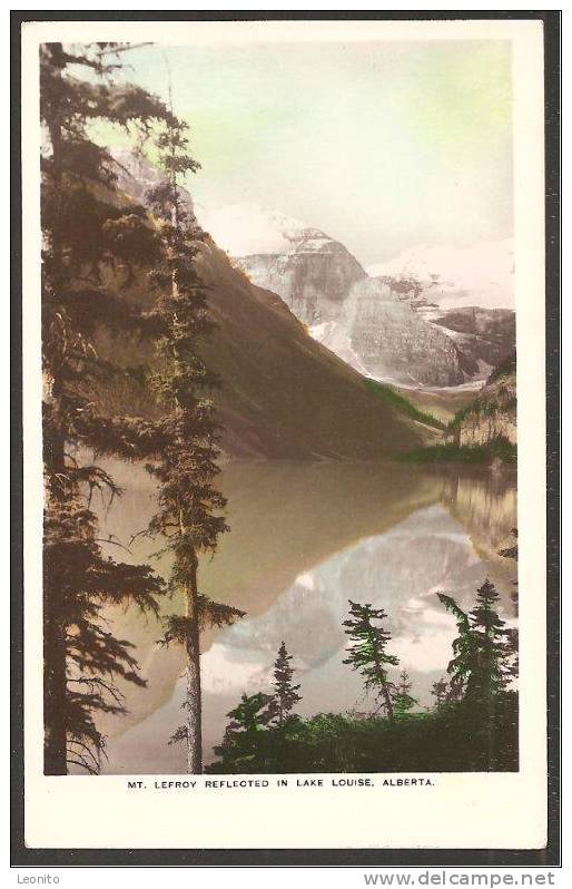 Mt. Lefroy Reflected In Lake Louise Alberta 1939 - Lac Louise