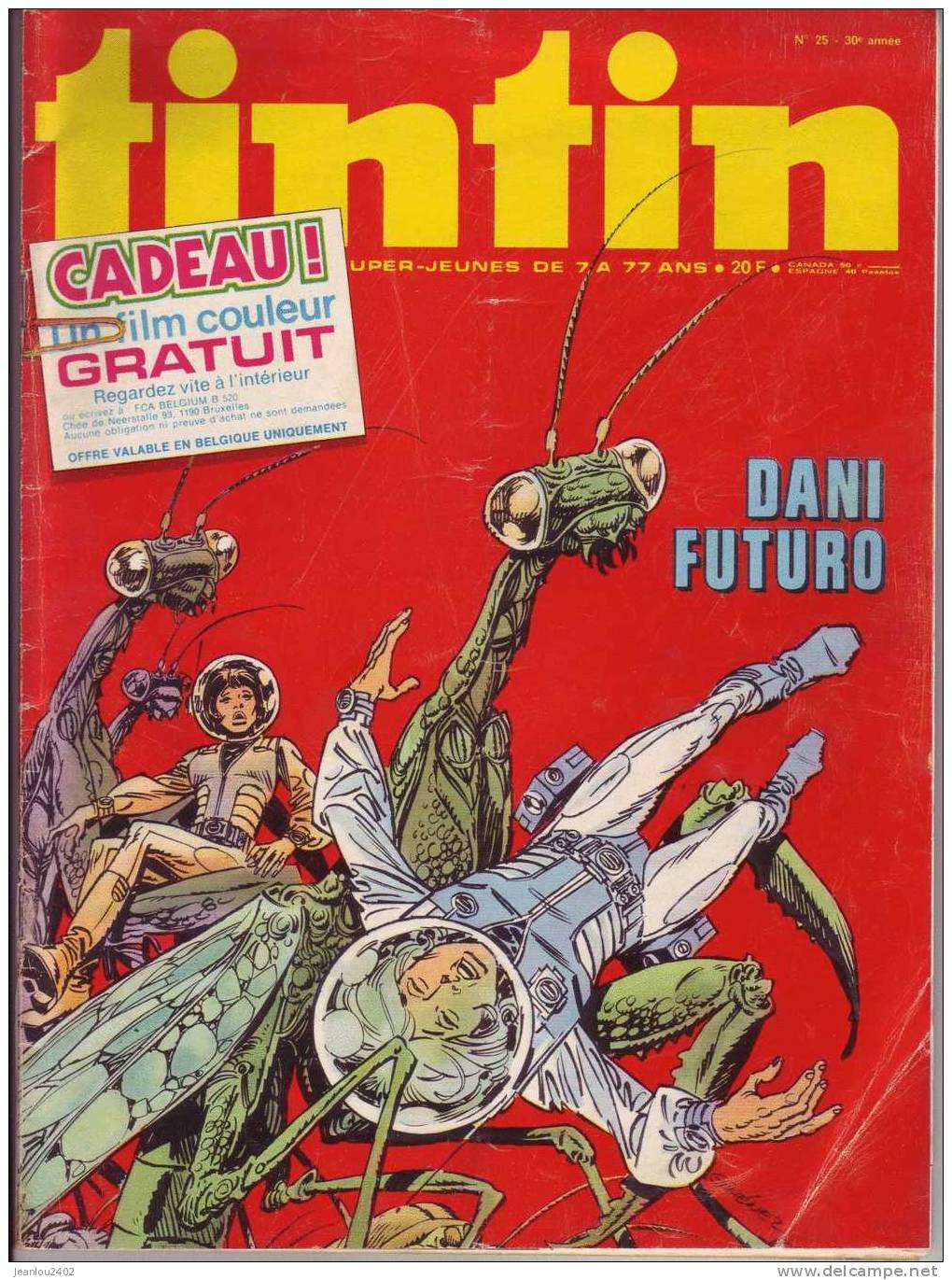TINTIN N° 25 DU 17/06/1975 - Tintin