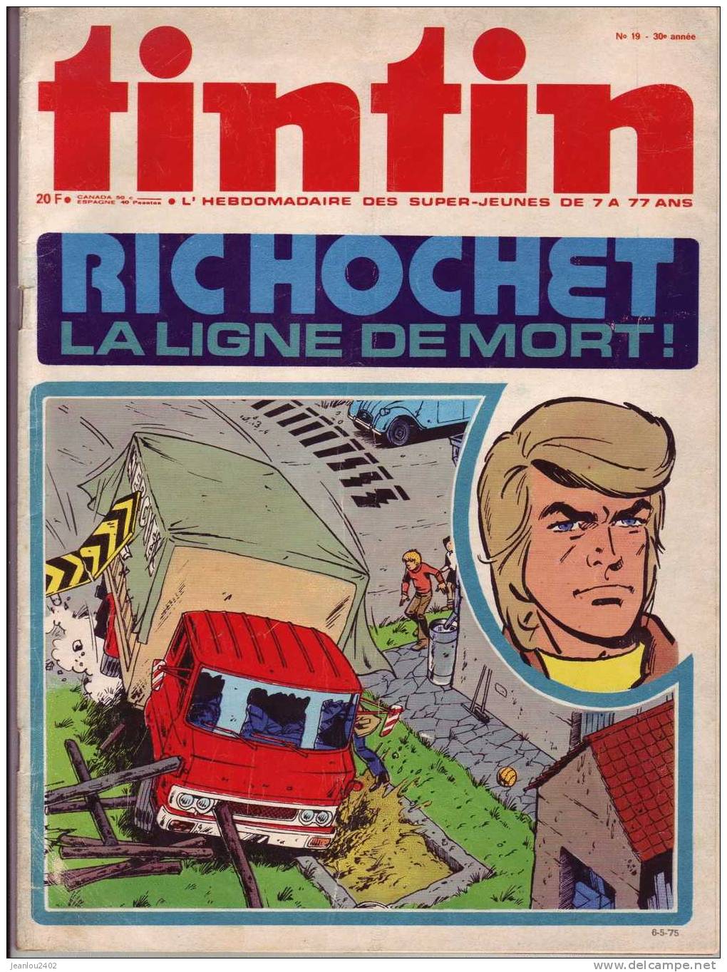 TINTIN N° 19 DU 06/05/1975 - Tintin