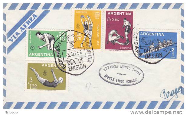 Argentina -1959 Sports FDC - Sonstige & Ohne Zuordnung